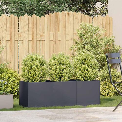 Plantekasse antracitgrå 120x40x40 cm koldvalset stål
