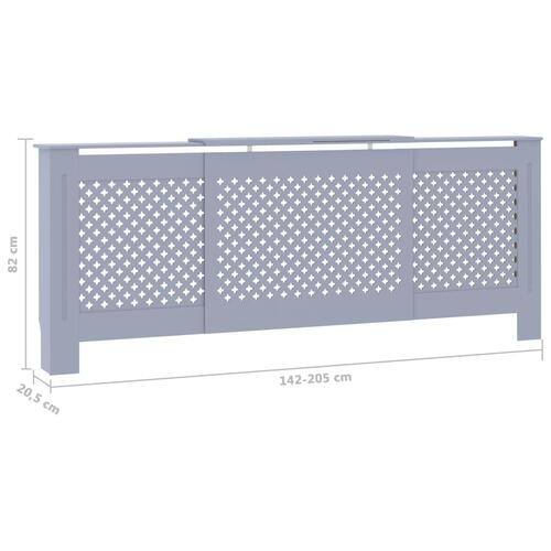 Radiatorskjuler 205 cm MDF grå
