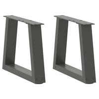 Spisebordsben V-form 2 stk 40x(30-31,3) cm stål antracitgrå