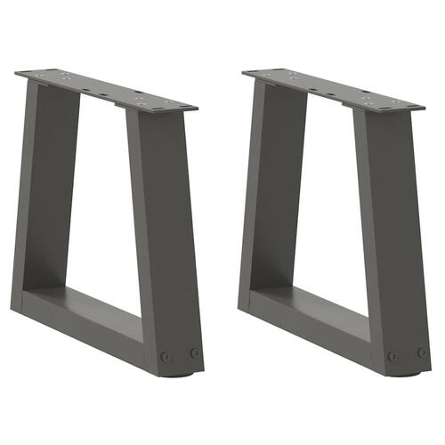 Spisebordsben V-form 2 stk 40x(30-31,3) cm stål antracitgrå