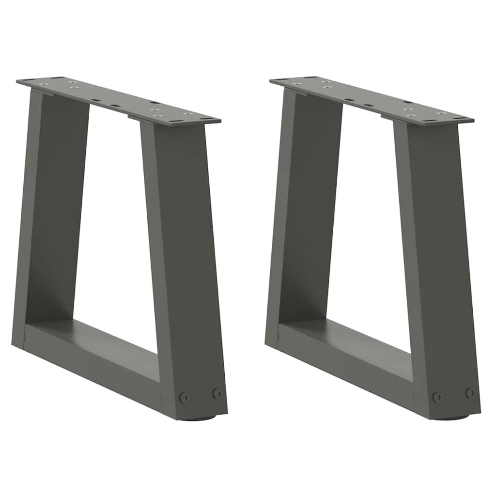 Spisebordsben V-form 2 stk 40x(30-31,3) cm stål antracitgrå