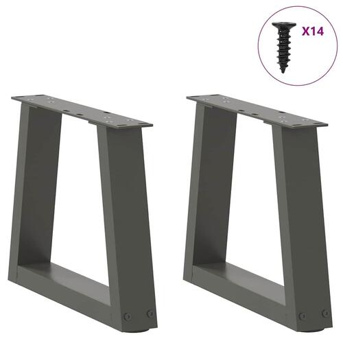 Spisebordsben V-form 2 stk 40x(30-31,3) cm stål antracitgrå