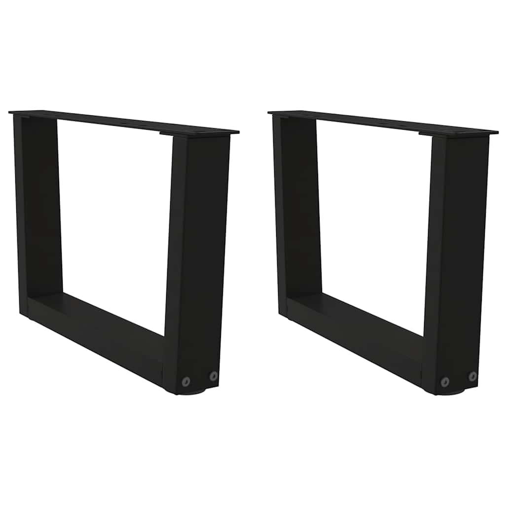Spisebordsben V-form 2 stk 50x(30-31,3) cm stål sort