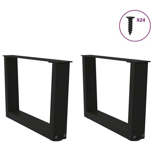 Spisebordsben V-form 2 stk 50x(30-31,3) cm stål sort