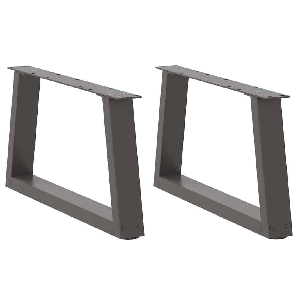 Spisebordsben V-form 2 stk 50x(30-31,3) cm stål antracitgrå