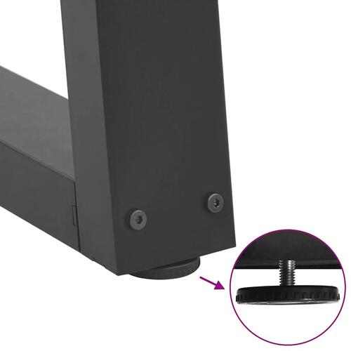 Spisebordsben V-form 2 stk 50x(30-31,3) cm stål antracitgrå