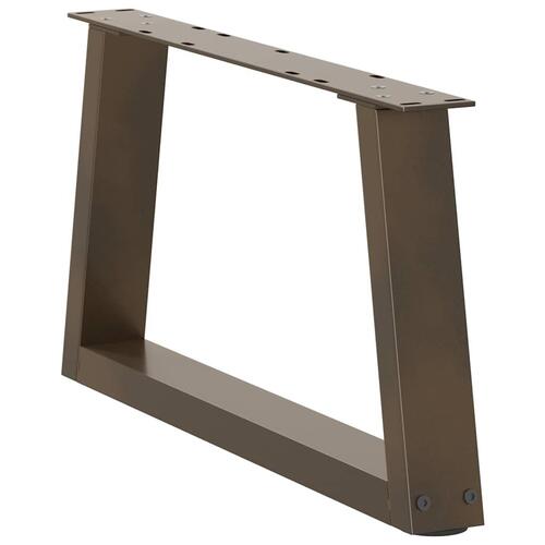 Spisebordsben V-form 2 stk naturstål 70x(30-31,3) cm stål