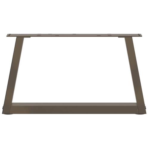Spisebordsben V-form 2 stk naturstål 70x(30-31,3) cm stål