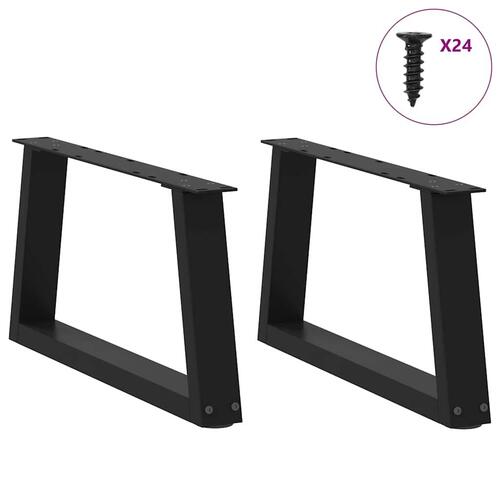 Spisebordsben V-form 2 stk Sort 60x(30-31,3) cm Stål