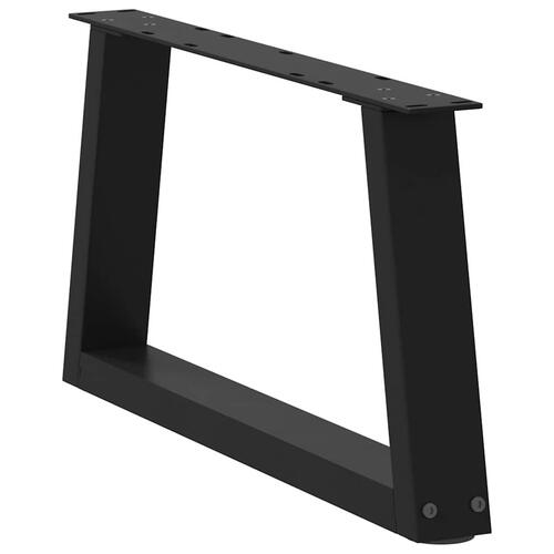 Spisebordsben V-form 2 stk Sort 60x(30-31,3) cm Stål