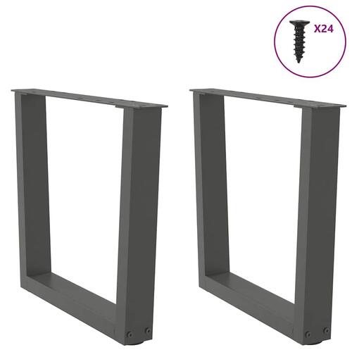 Spisebordsben V-formet 2 stk. 60x(42-43,3) cm stål antracitgrå