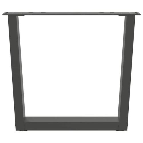 Spisebordsben V-formet 2 stk. 60x(42-43,3) cm stål antracitgrå