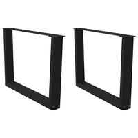 Spisebordsben V-formet 2 stk. 70x(42-43,3) cm stål sort