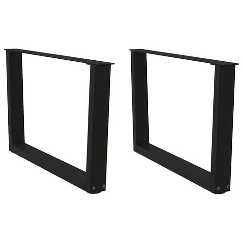 Spisebordsben V-formet 2 stk. 70x(42-43,3) cm stål sort