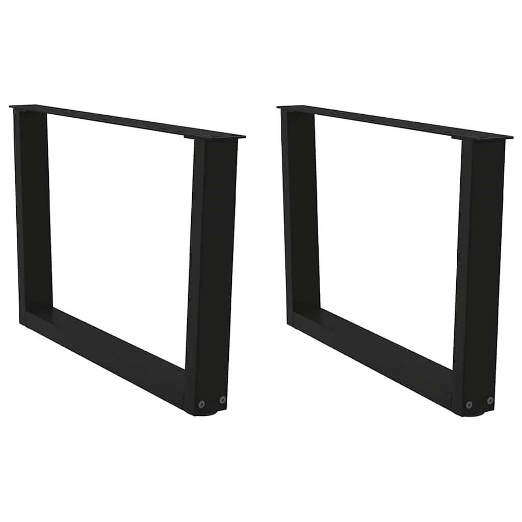 Spisebordsben V-formet 2 stk. 70x(42-43,3) cm stål sort