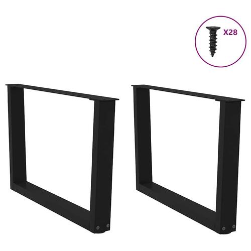 Spisebordsben V-formet 2 stk. 70x(42-43,3) cm stål sort