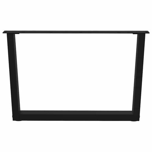 Spisebordsben V-formet 2 stk. 70x(42-43,3) cm stål sort