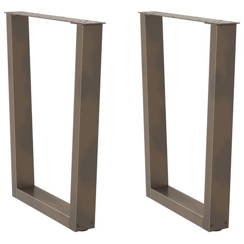 Spisebordsben V-formet 2 stk naturstål 60x(72-73,3) cm stål