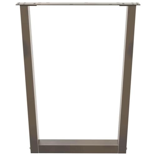 Spisebordsben V-formet 2 stk naturstål 60x(72-73,3) cm stål