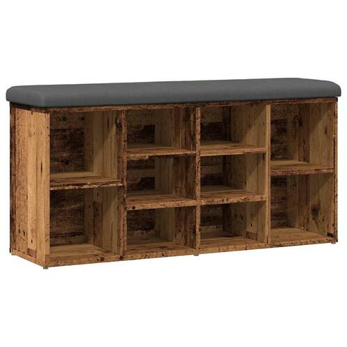 Skobænk 102x32x50 cm konstrueret træ antikt træ