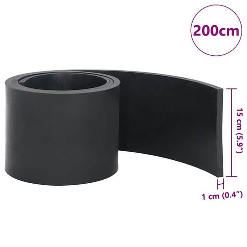 Gummikant til sneplov 200x15x1 cm sort