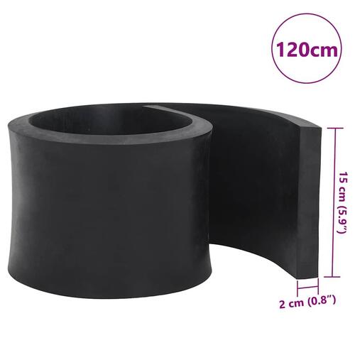 Gummikant til sneplov 120x15x2 cm sort