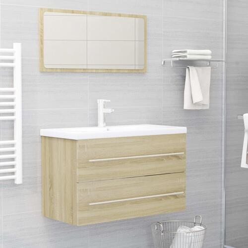 Vaskeskab 80x38,5x48 cm spånplade sonoma-eg
