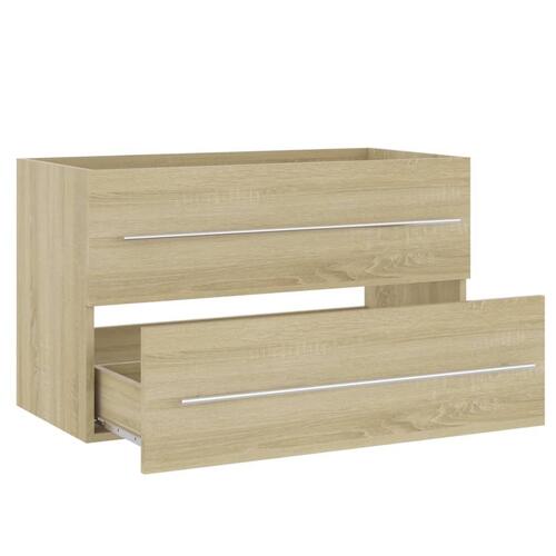 Vaskeskab 80x38,5x48 cm spånplade sonoma-eg