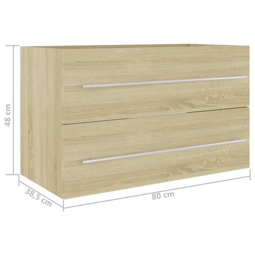 Vaskeskab 80x38,5x48 cm spånplade sonoma-eg