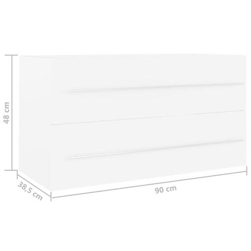 Vaskeskab 90x38,5x48 cm spånplade hvid