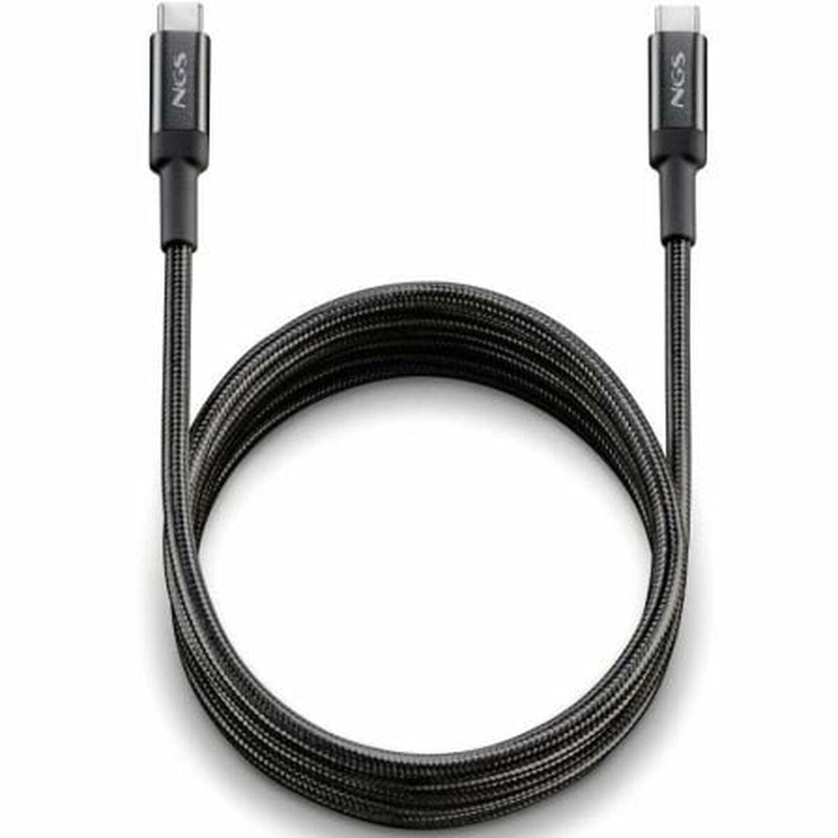 NGS KNOT100W-2 USB-C til USB-C kabel 2 m - Sort billede