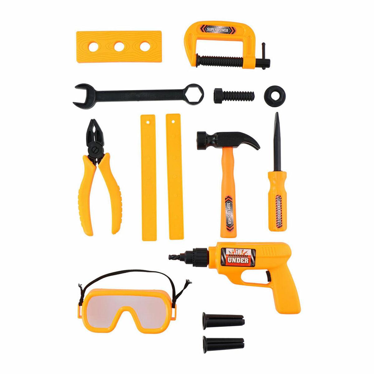 Eddy Toys legetøjsværktøj - 13 dele, gul/sort