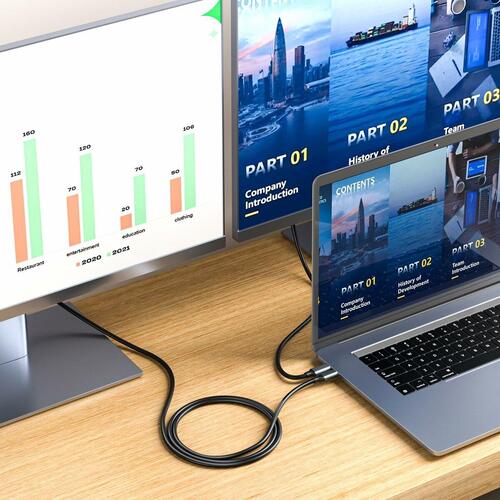 USB-C til HDMI-kabel Silver HT LOGAN Sort