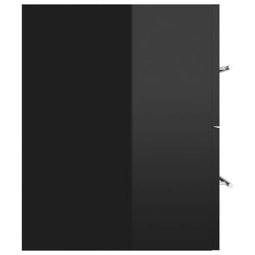 Vaskeskab 90x38,5x48 cm spånplade sort højglans