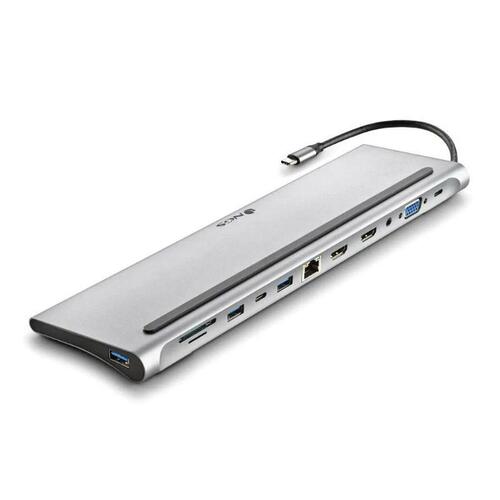 USB Hub NGS WONDERDOCK12 Grå Sølvfarvet