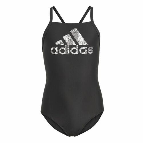 Badedragt til piger Adidas Big Logo Sort 5-6 år