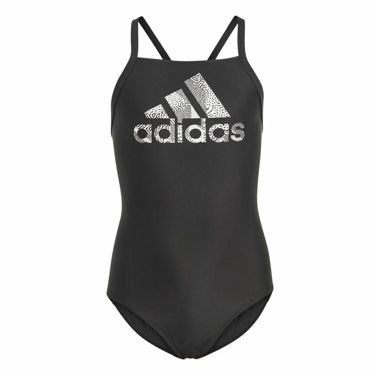 Badedragt til piger Adidas Big Logo Sort 5-6 år