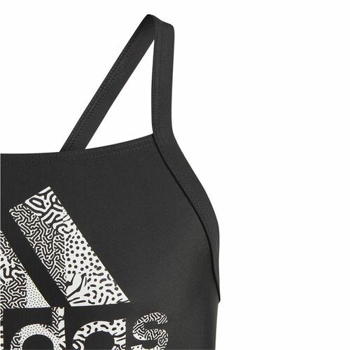 Badedragt til piger Adidas Big Logo Sort 5-6 år