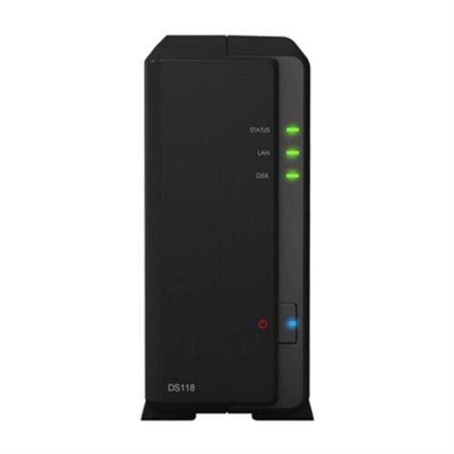 Hygiejnisk Opbevaringssystem Sort Synology DS118 1 GB RAM 1,4 GHz 1 GB DDR4 10/100/1000 Mbps 10 Gbit/s