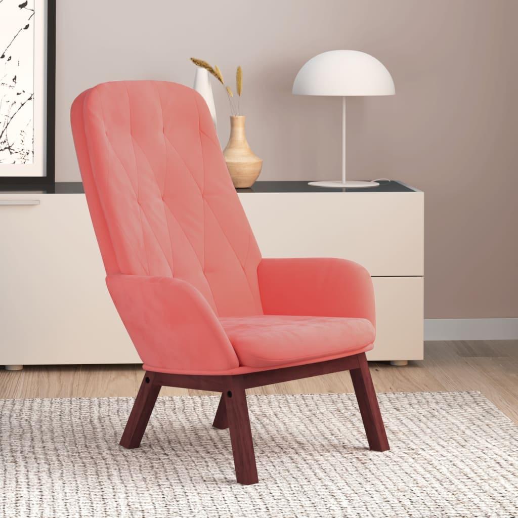 Lænestol fløjl pink
