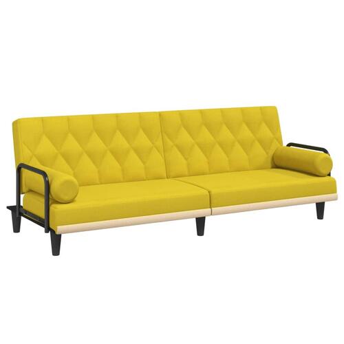 Sovesofa med armlæn stof lysegul