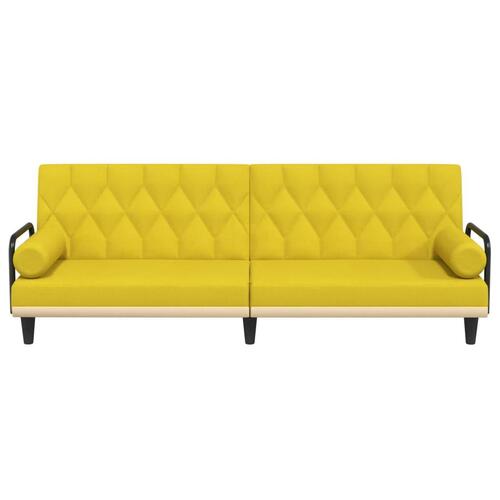 Sovesofa med armlæn stof lysegul