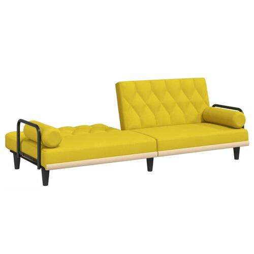 Sovesofa med armlæn stof lysegul