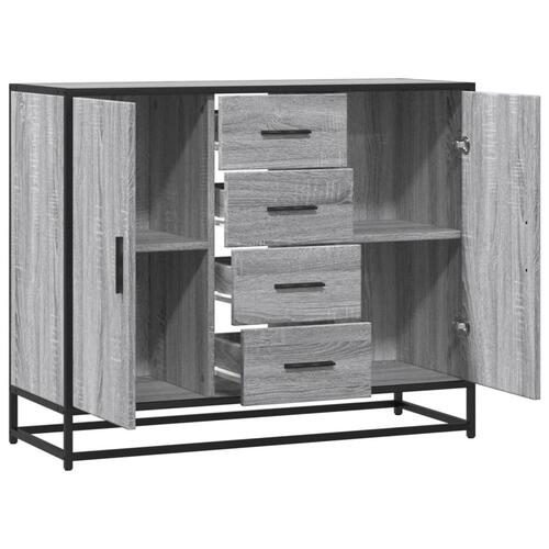 Skænk 92x35x76 cm konstrueret træ grå sonoma-eg