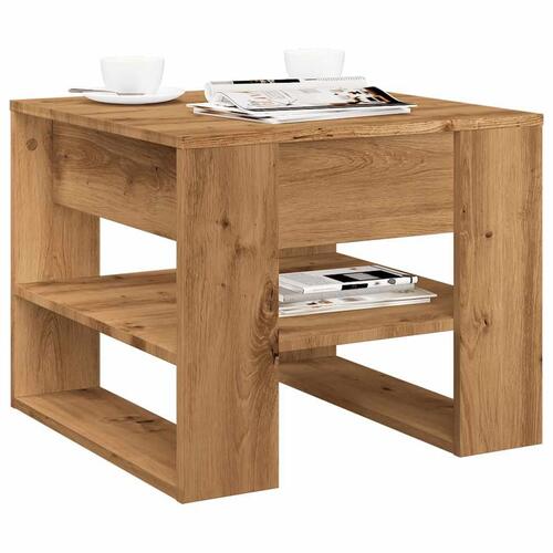 Sofabord 55,5x55x45 cm konstrueret træ kunsteg
