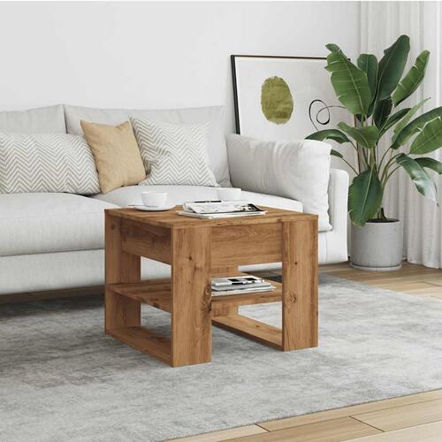 Sofabord 55,5x55x45 cm konstrueret træ kunsteg