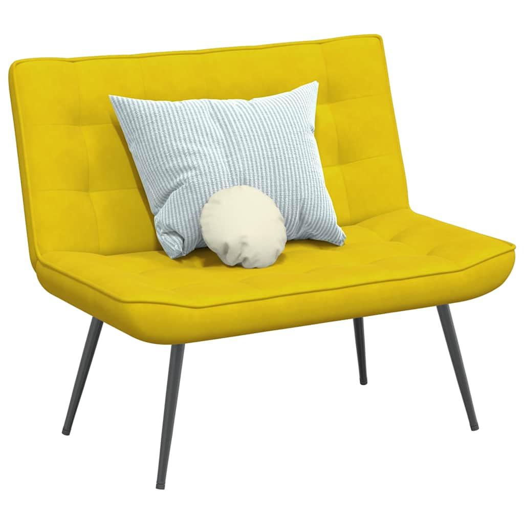 Bænk 110x74x84 cm velour gul