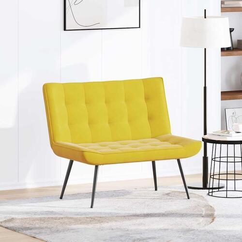 Bænk 110x74x84 cm velour gul