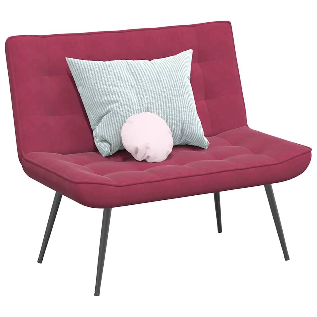 Bænk 110x74x84 cm velour vinrød
