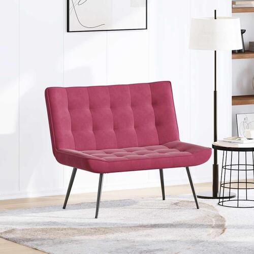 Bænk 110x74x84 cm velour vinrød